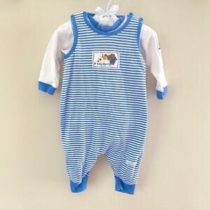 Vintage OshKosh B'gosh Squirrel Overalls Set 3-6 M